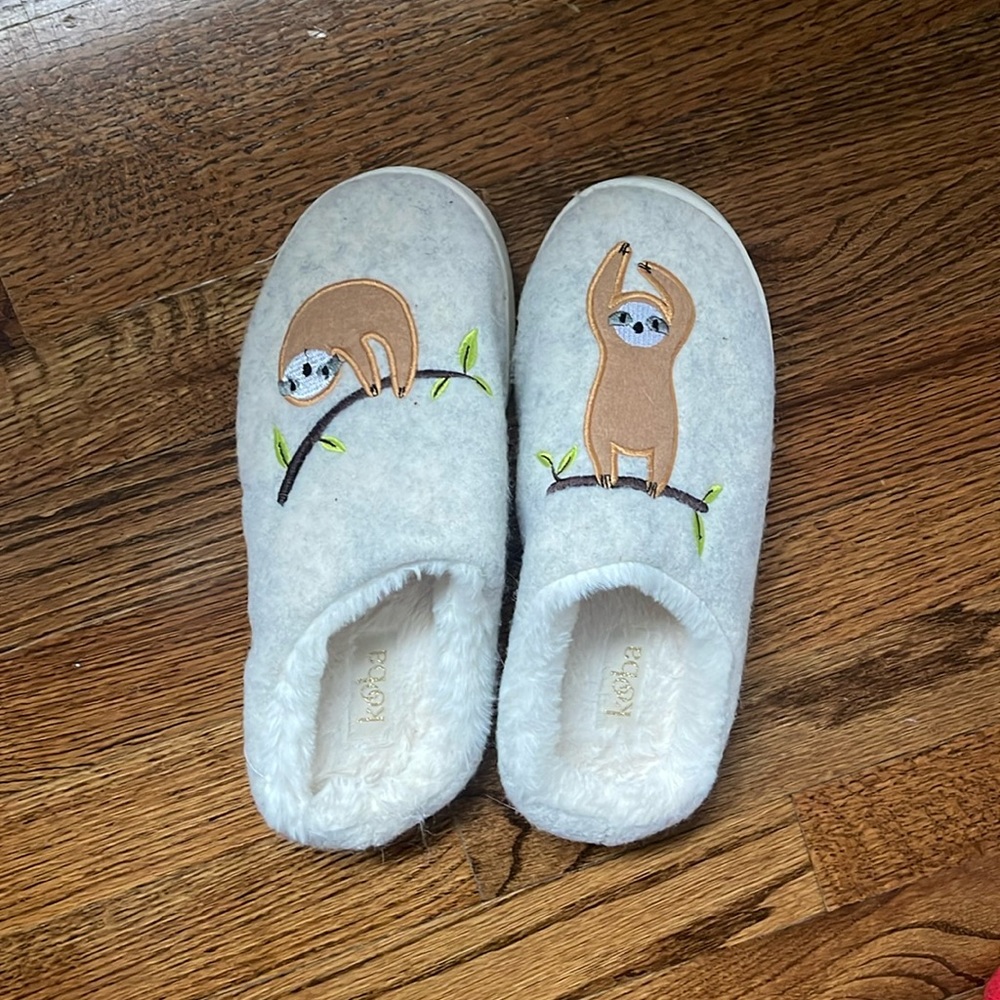 Soft and cozy sloth slippers